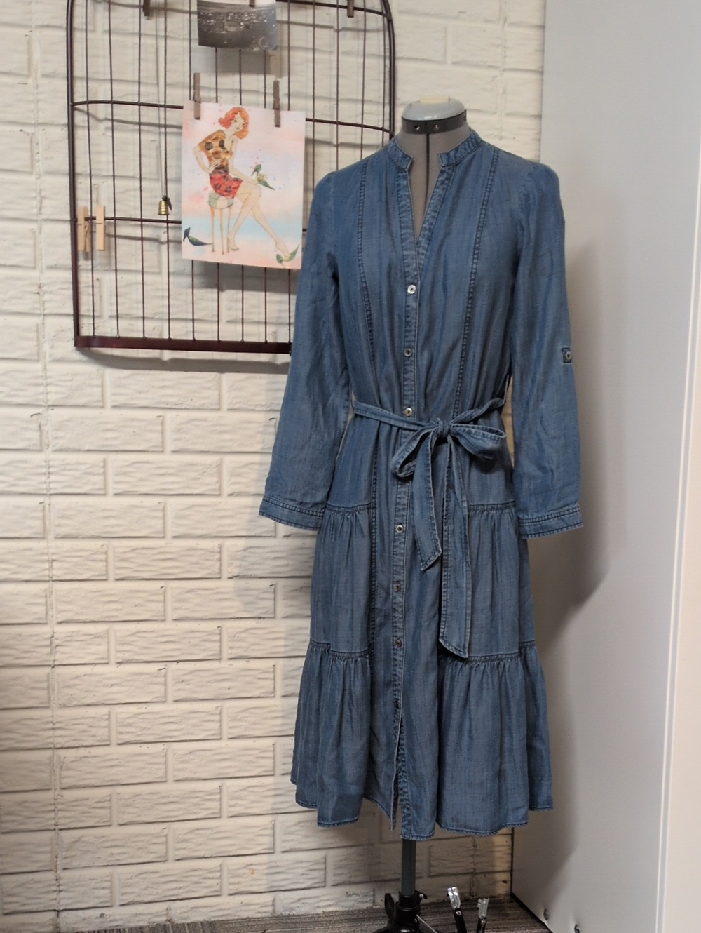 Current Air Tencel Chambray Shirt Dress XS